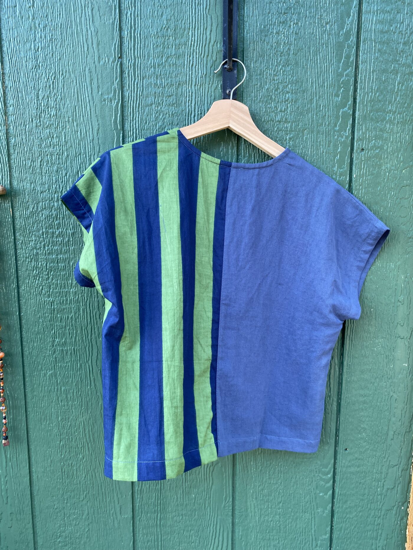 Meiga Top Denim/stripes blue and green - Image 4