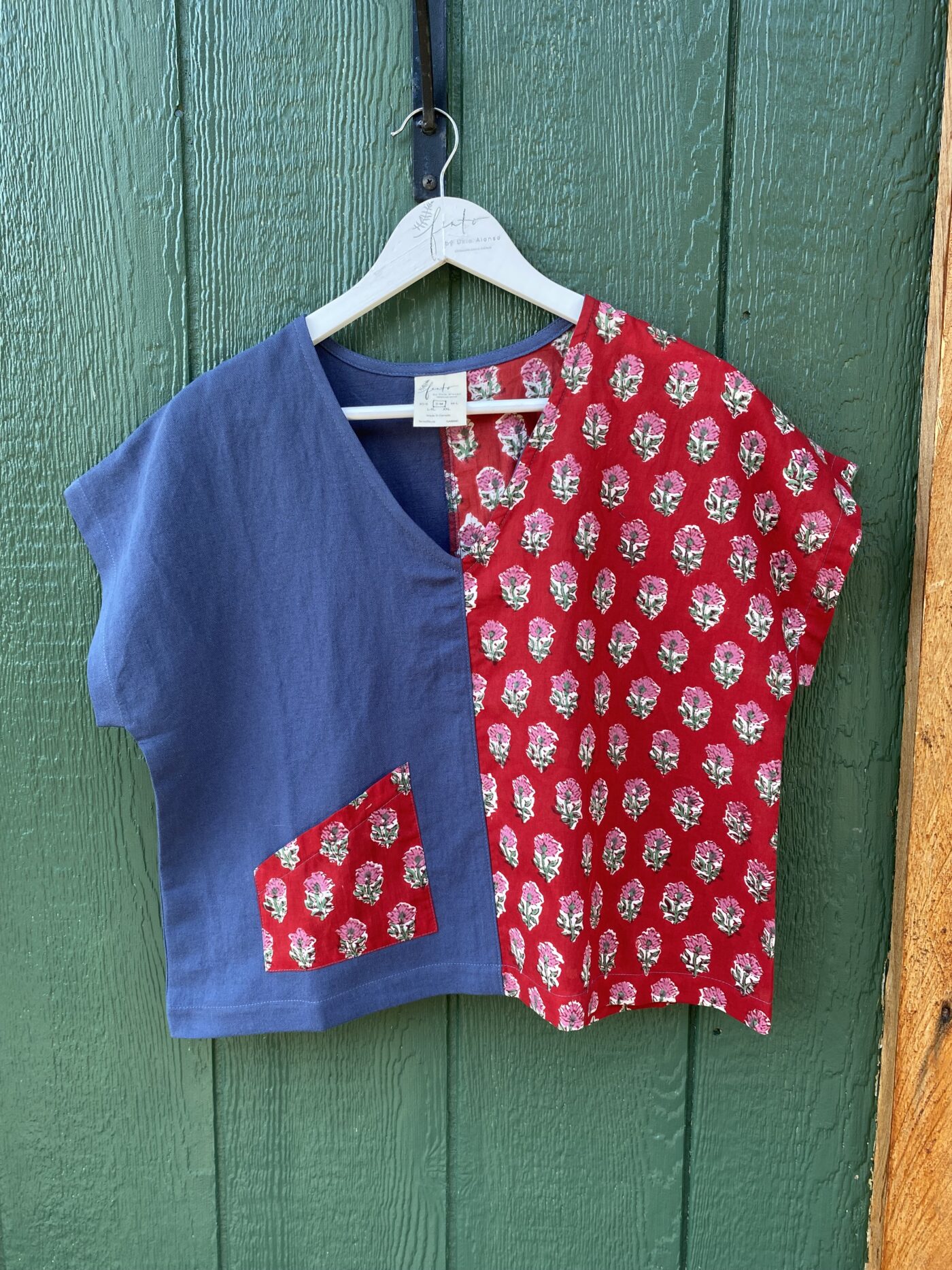Meiga Top Denim/Red floral